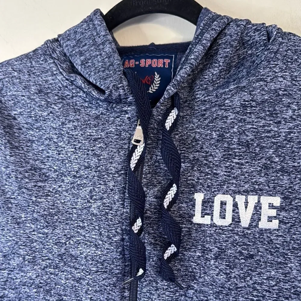 AQ-Sport Sequinned Blue Hoodie and Jogger Set